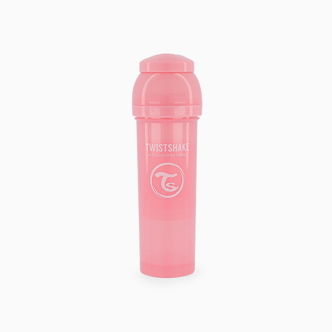 Biberón Anti-Colicos 330ml Rosa Claro Pastel Twistshake Tetina Libre BPA