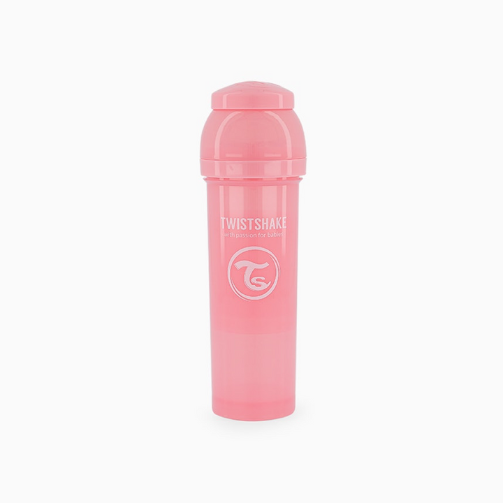 Biberón Anti-Colicos 330ml Rosa Claro Pastel Twistshake Tetina Libre BPA