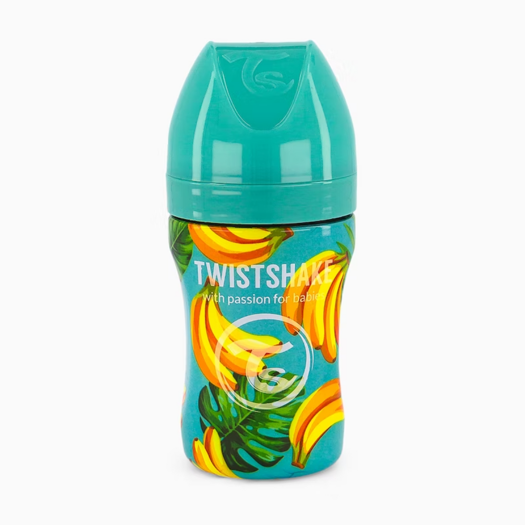 Biberón Acero Anticólico 330ml Estampado Banana Twistshake