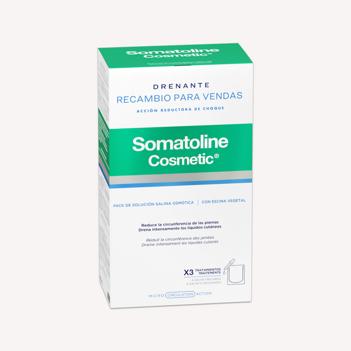 Vendas Reductoras Drenantes Pack Recarga Somatoline 6 sachet x 70ml