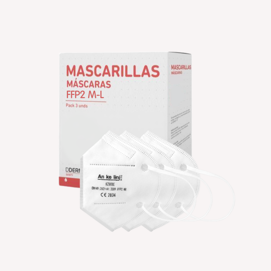 Mascarillas FFP2 Blanca Talla M/L Dderma Sanity 3 Uds
