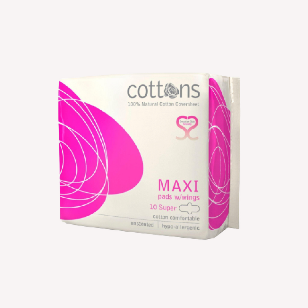 Cottons Compresa Maxi Con Alas Super Algodón 100% (10 Un)
